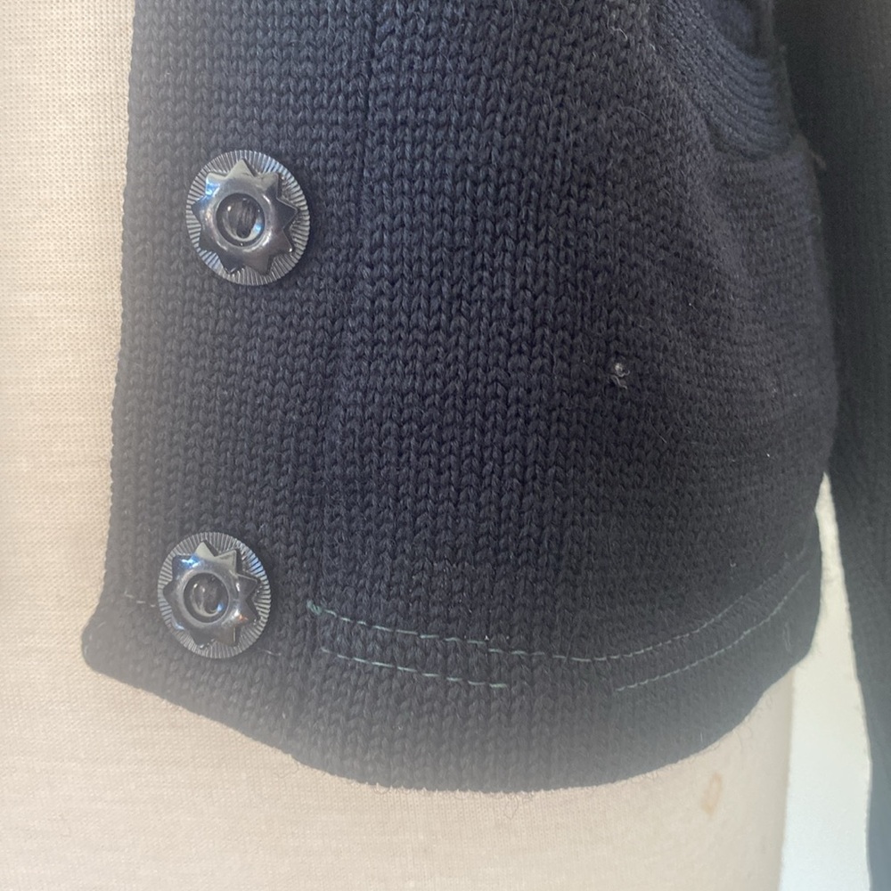 Vintage 1930s 1940s Black Wool Cardigan M - Picture 12 of 13